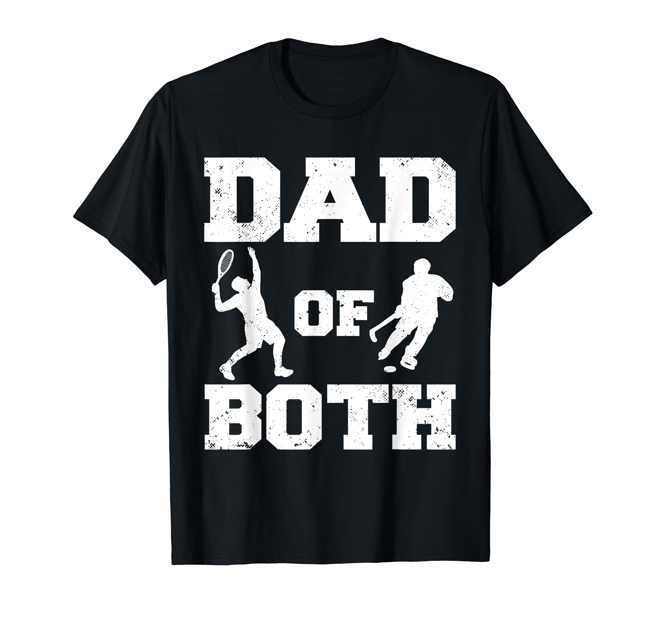 Dad Both Funny Tennis Hockey Dad T-Shirt - Custom Art Print for Adults - T-Shirt, Sweatshirt, Hoodie