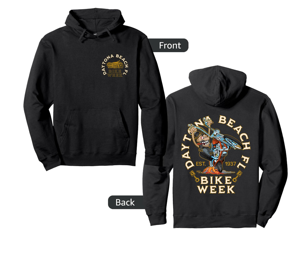 Daytona Beach Florida Bike Week Motorcycle Hoodie - Unique Graphic Unisex - T-Shirt, Sweatshirt, Hoodie