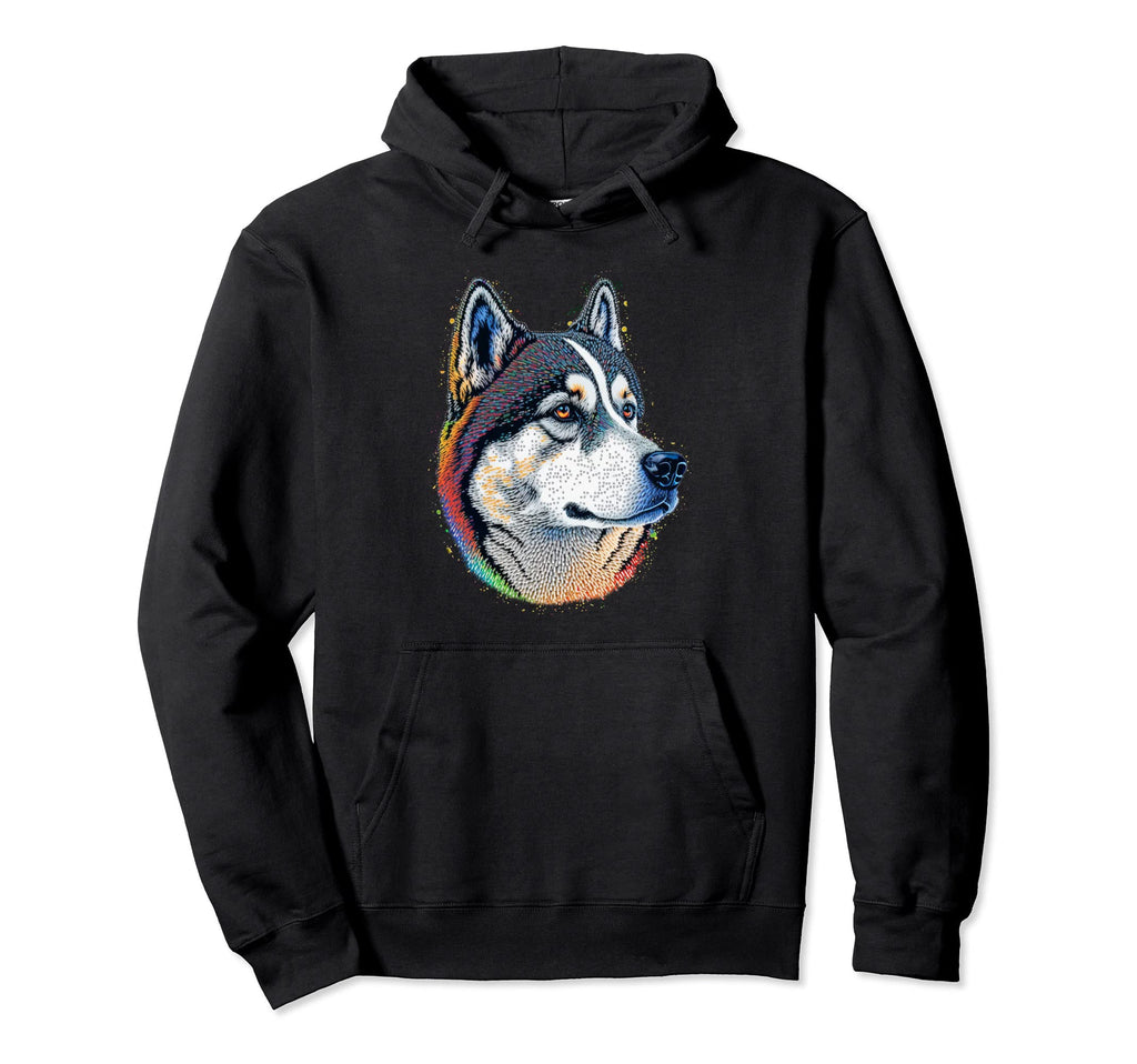 Siberian Husky Lover Colorful Art Dog Hoodie - Trendy Graphic for Adults - T-Shirt, Sweatshirt, Hoodie