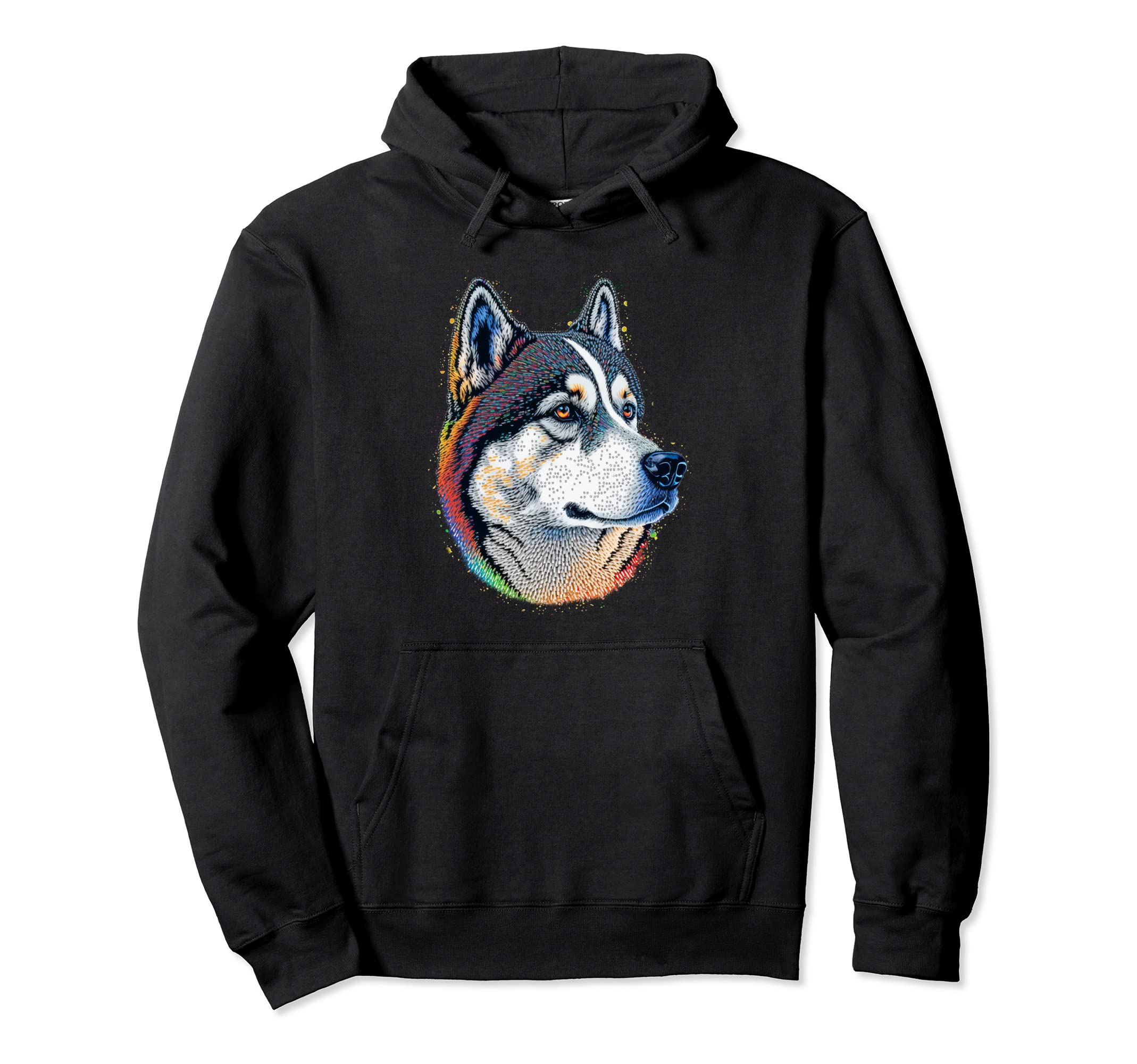 Siberian Husky Lover Colorful Art Dog Hoodie - Trendy Graphic for Adults - T-Shirt, Sweatshirt, Hoodie