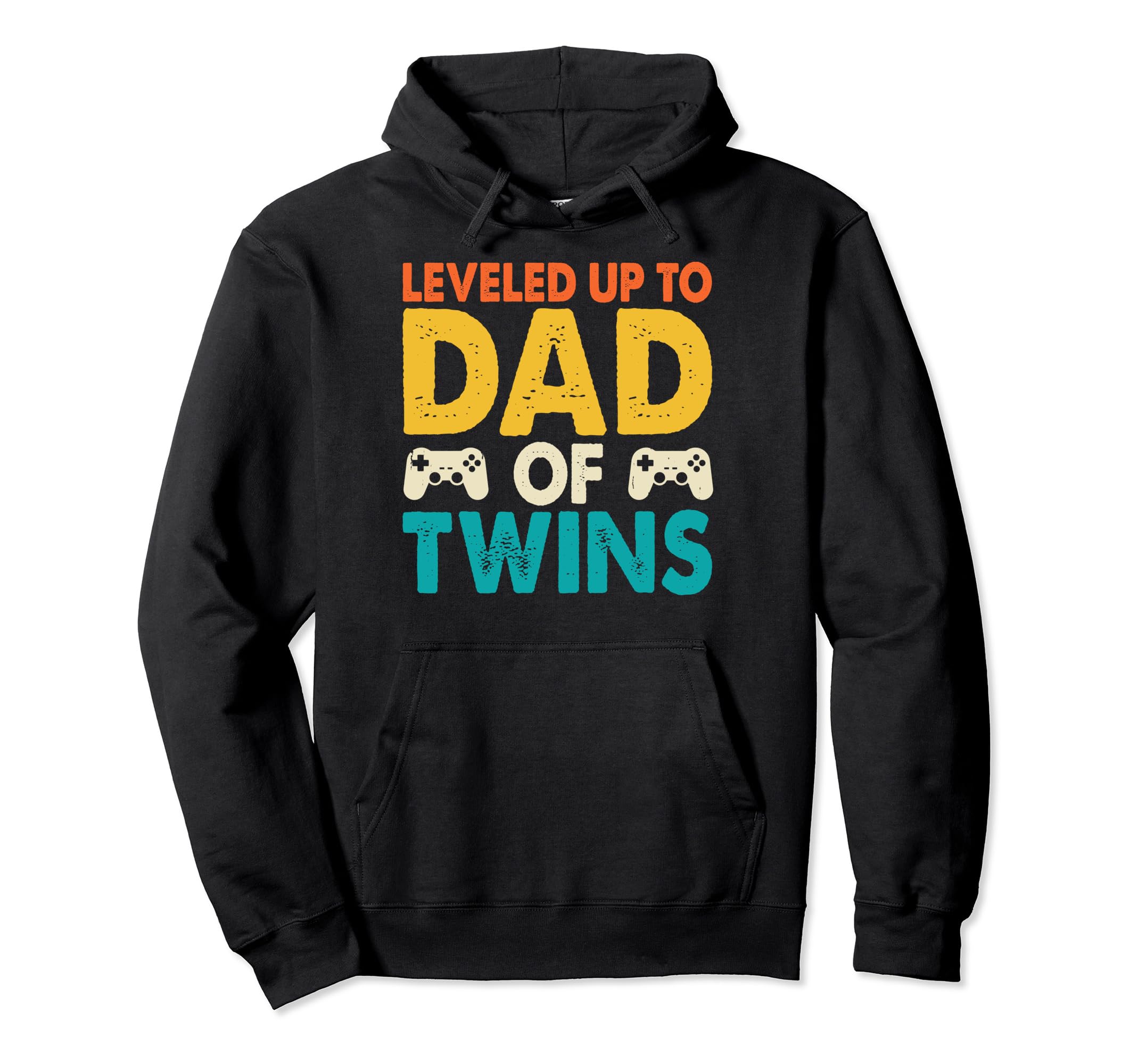 Leveled Up To Dad Twins Funny Dad Joke Hoodie - Novelty Apparel Men Women - T-Shirt, Sweatshirt, Hoodie