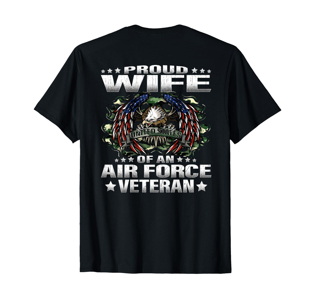 Proud Wife Air Force Veteran Military T-Shirt - Minimalist Print Unisex - T-Shirt, Sweatshirt, Hoodie