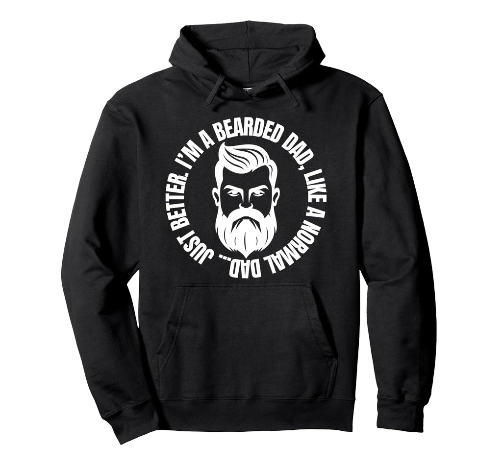 Bearded Skull Dad Beard Funny Hoodie - Casual Everyday Wear Unisex - T-Shirt, Sweatshirt, Hoodie