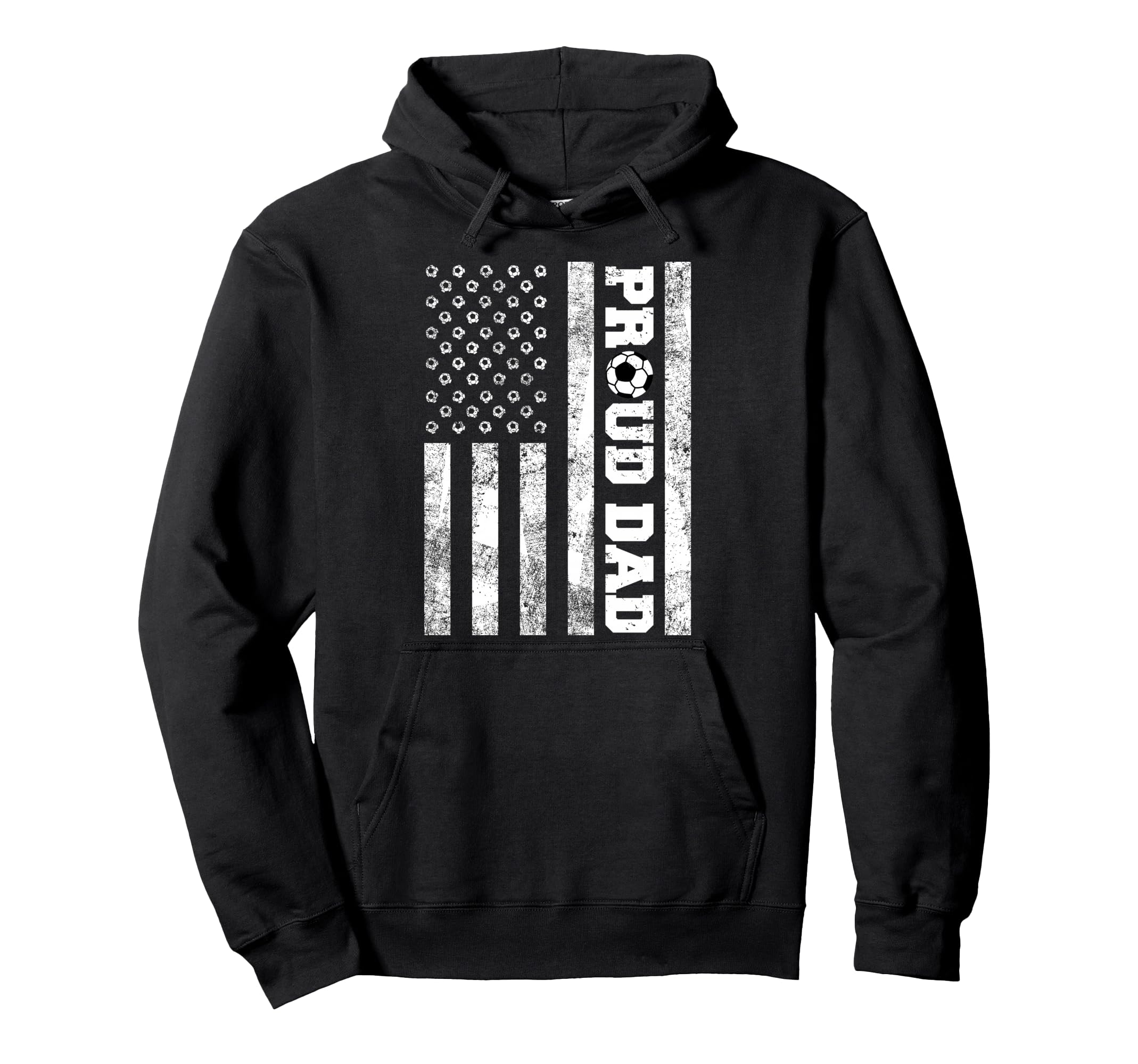 Proud Dad American Distressed Flag Hoodie - Novelty Apparel for Adults - T-Shirt, Sweatshirt, Hoodie