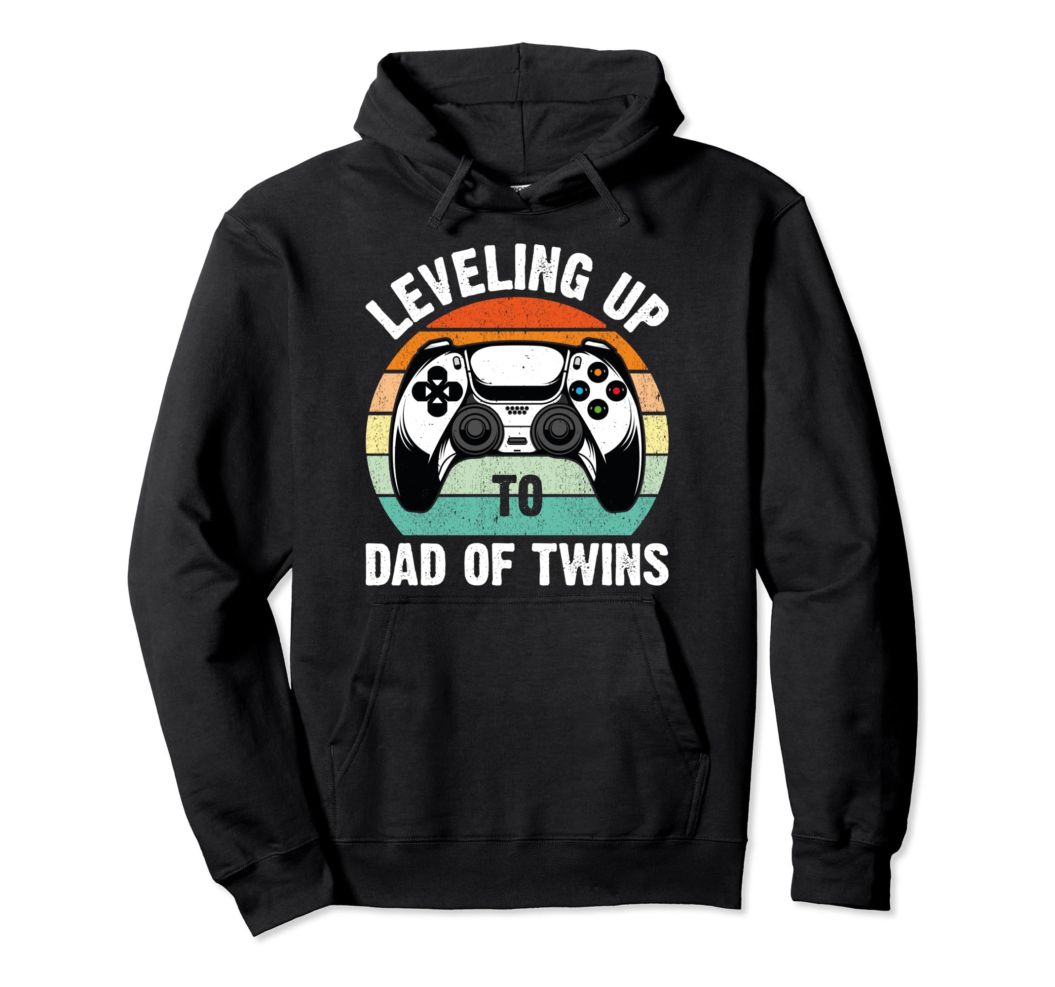 Twins Dad Leveling Up To Dad Twins Hoodie - Minimalist Print for Adults - T-Shirt, Sweatshirt, Hoodie