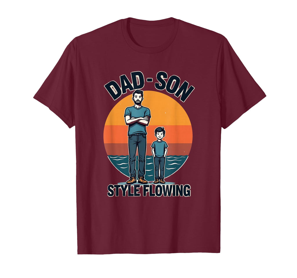 Dad Son Flowing Father Son Matching T-Shirt - Aesthetic Graphic Men Women - T-Shirt, Sweatshirt, Hoodie