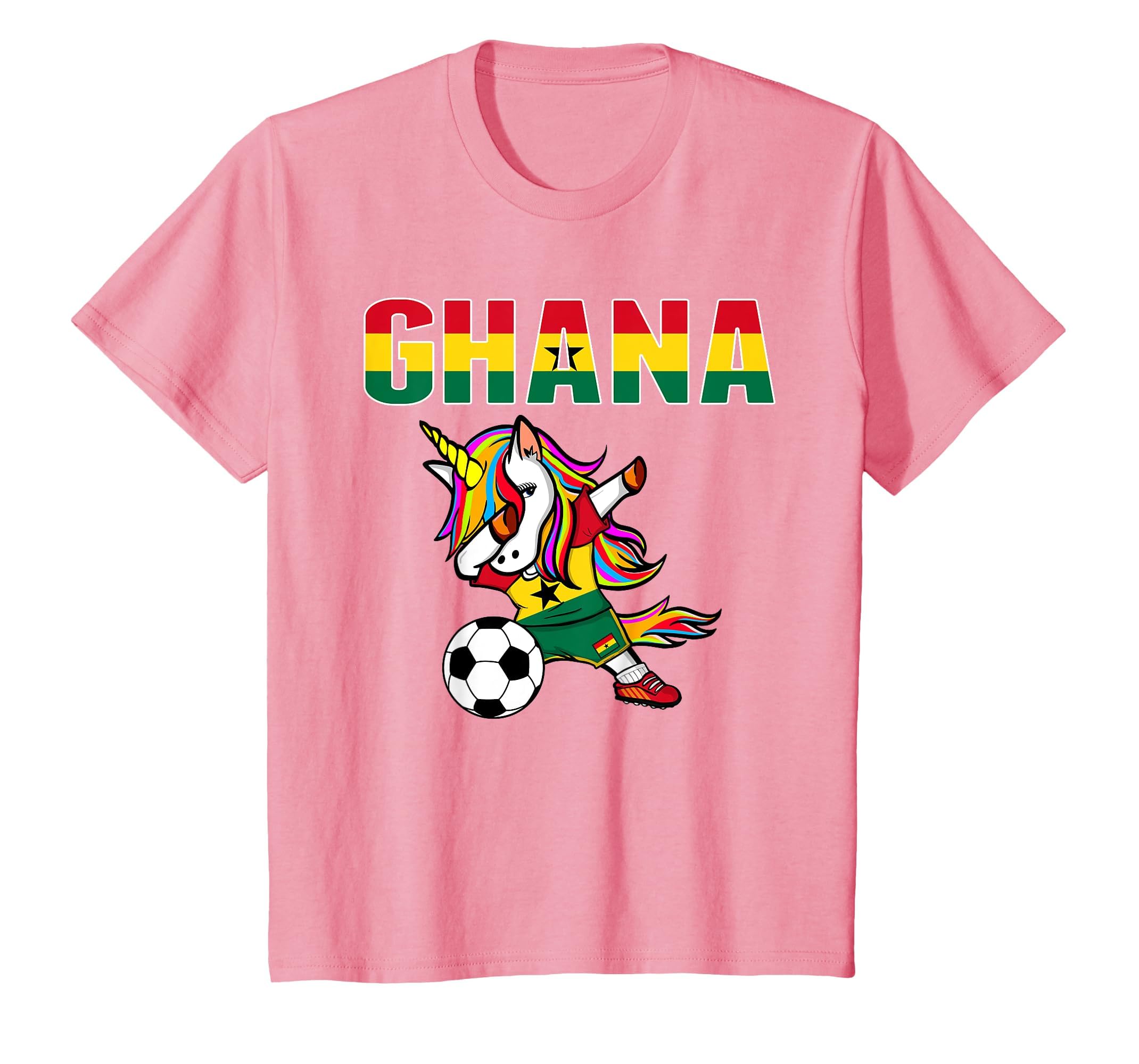 Dabbing Unicorn Ghana Soccer Fans T-Shirt - Streetwear Style for Adults - T-Shirt, Sweatshirt, Hoodie