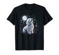 Aesthetic Bichon Frise Dog Howling Moon T-Shirt - Graphic Print Unisex - T-Shirt, Sweatshirt, Hoodie