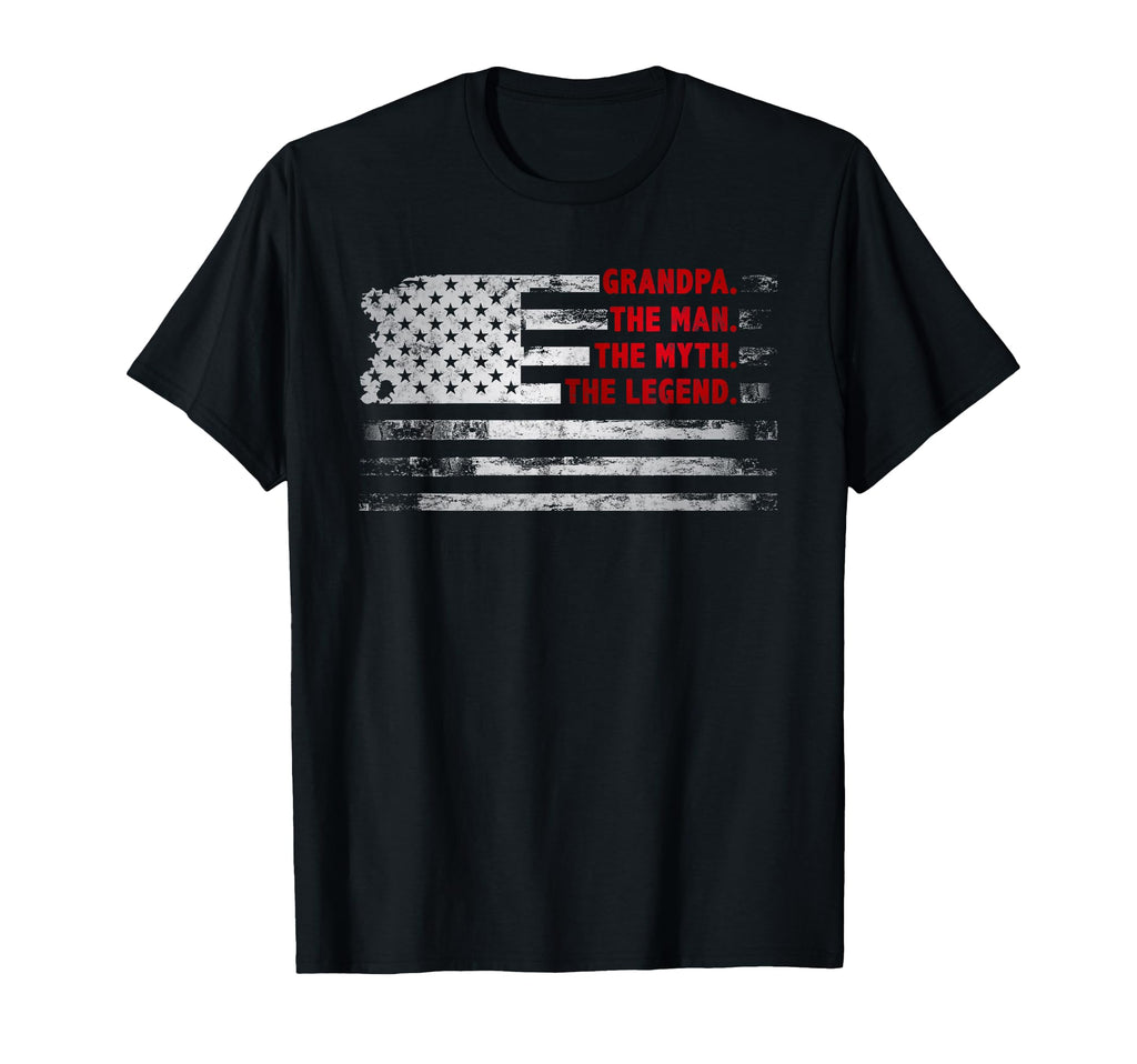 Grandpa Myth Legend American Usa T-Shirt - Fun Novelty Design for Adults - T-Shirt, Sweatshirt, Hoodie
