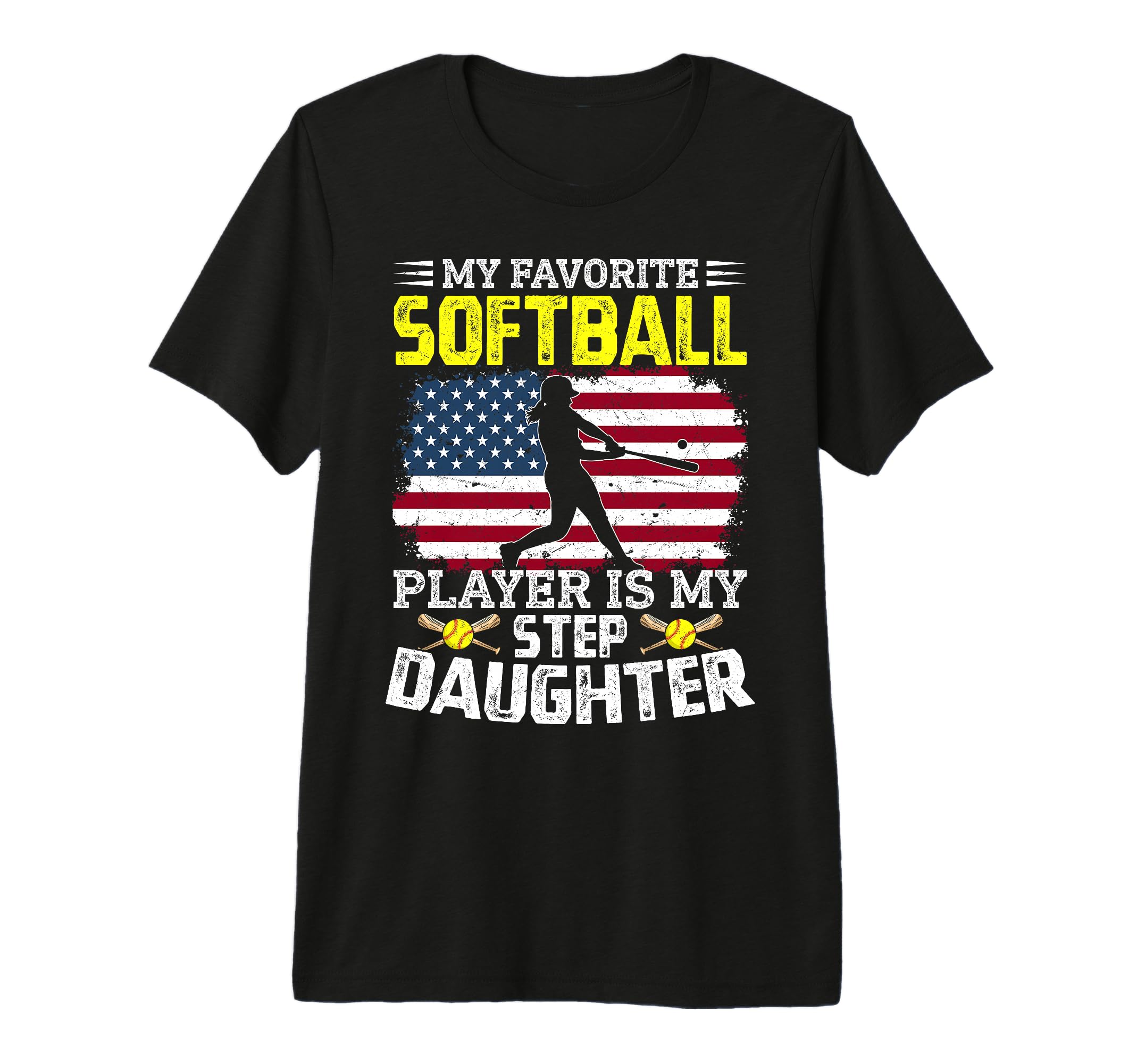 Proud Step Dad Softball Player T-Shirt - Unique Graphic for Adults - T-Shirt, Sweatshirt, Hoodie