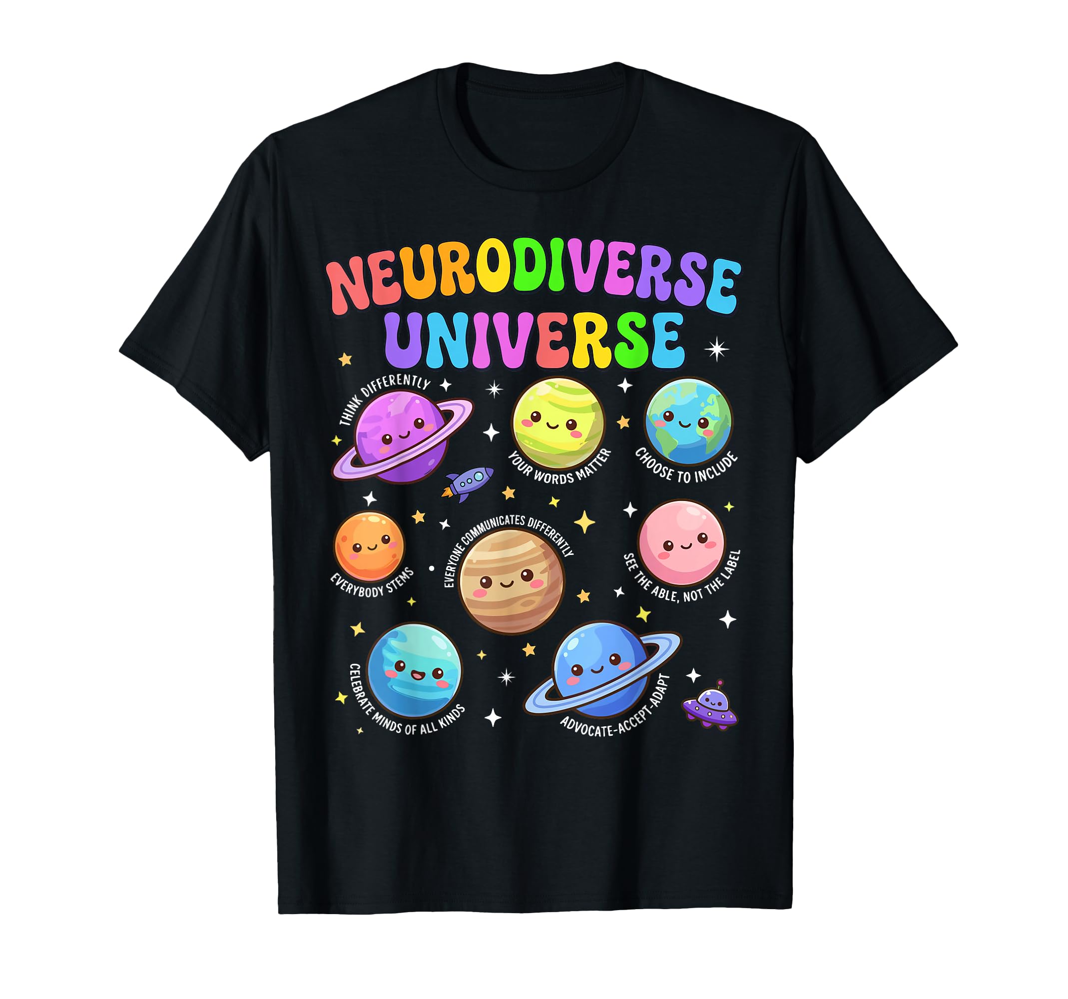 Neurodiverse Universe Autism T-Shirt - Custom Art Print Men Women - T-Shirt, Sweatshirt, Hoodie