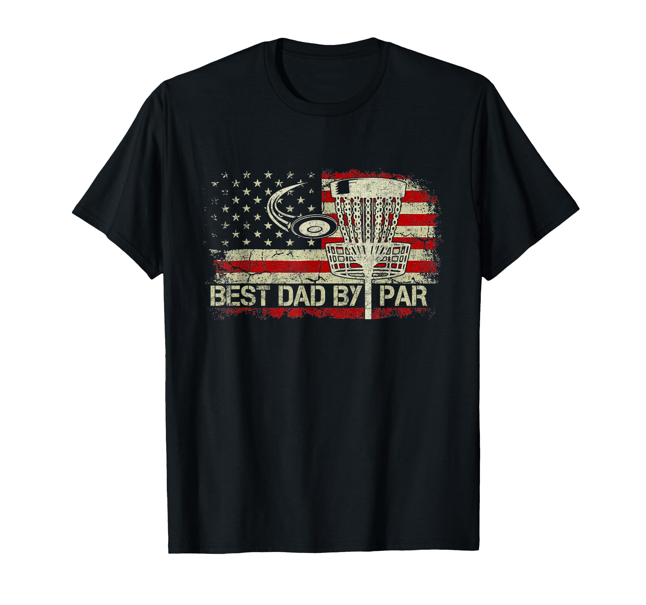 Best Dad Par American Us Flag Disc T-Shirt - Unique Graphic for Adults - T-Shirt, Sweatshirt, Hoodie