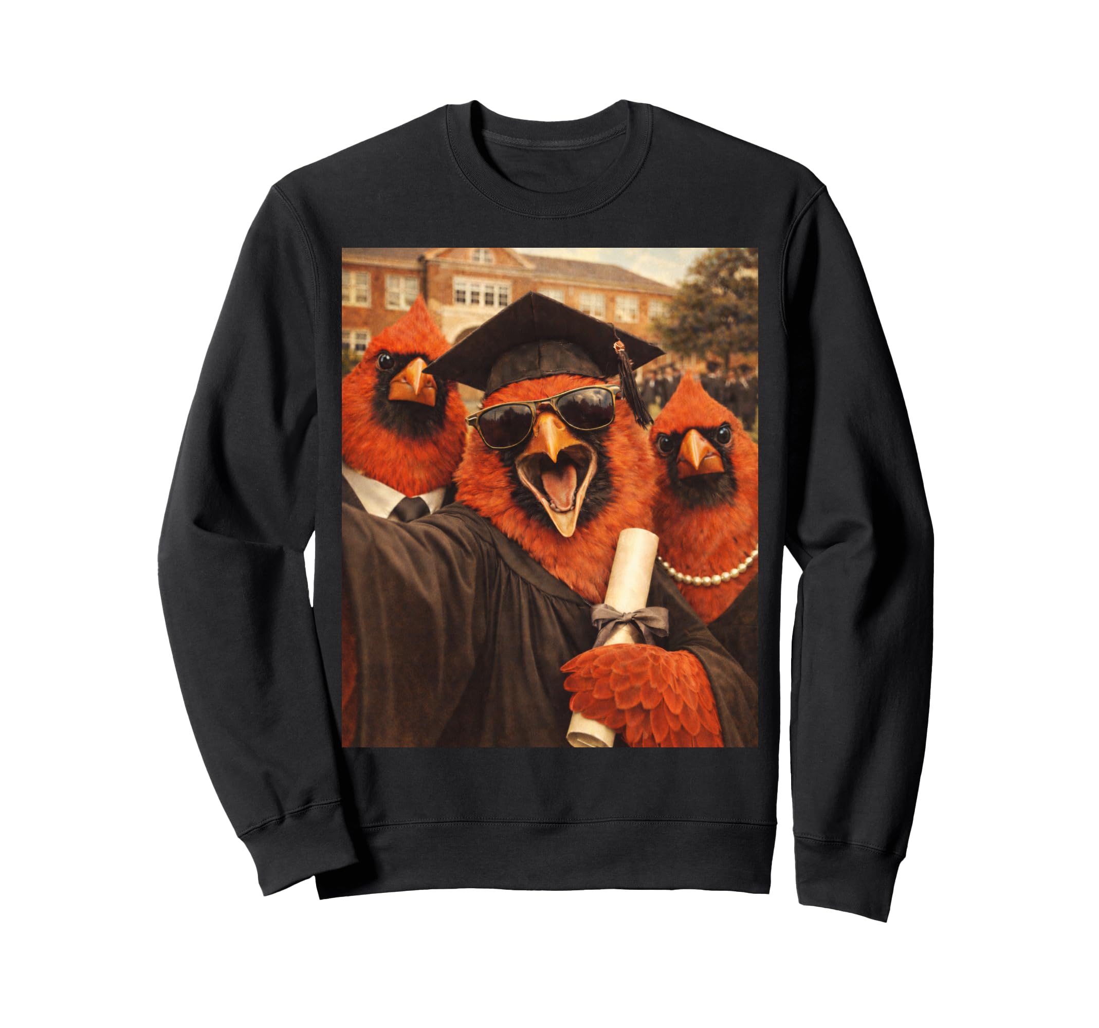 Cardinals Graduation Selfie Funny Sweatshirt - Aesthetic Graphic Men Women - T-Shirt, Sweatshirt, Hoodie