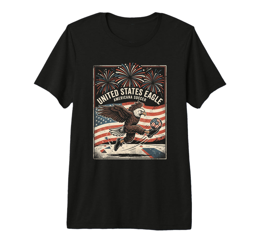 United States Americana Soccer Eagle T-Shirt - Custom Art Print for Adults - T-Shirt, Sweatshirt, Hoodie
