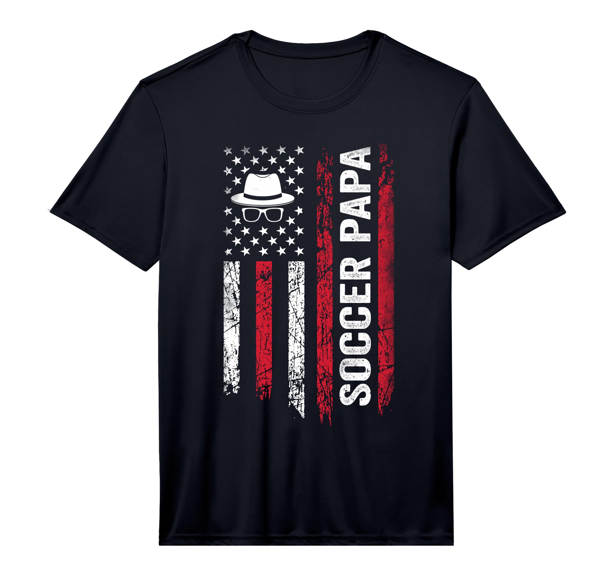 Mens Soccer Papa American Flag T-Shirt - Novelty Apparel Men Women - T-Shirt, Sweatshirt, Hoodie