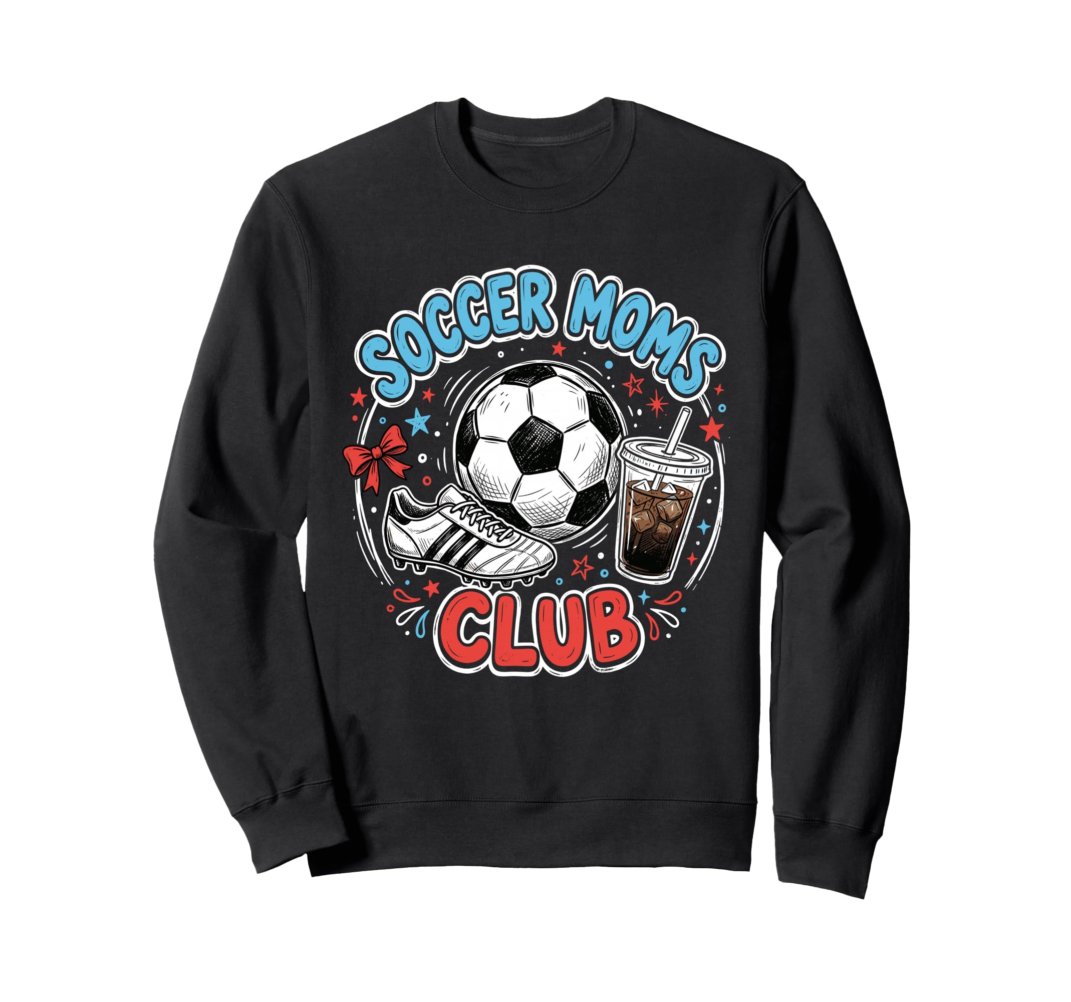 Soccer Moms Club Iced Coffee Sweatshirt - Fun Novelty Design for Adults - T-Shirt, Sweatshirt, Hoodie