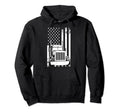 Truck Driver American Flag Trucker Hoodie - Fun Novelty Design Men Women - T-Shirt, Sweatshirt, Hoodie