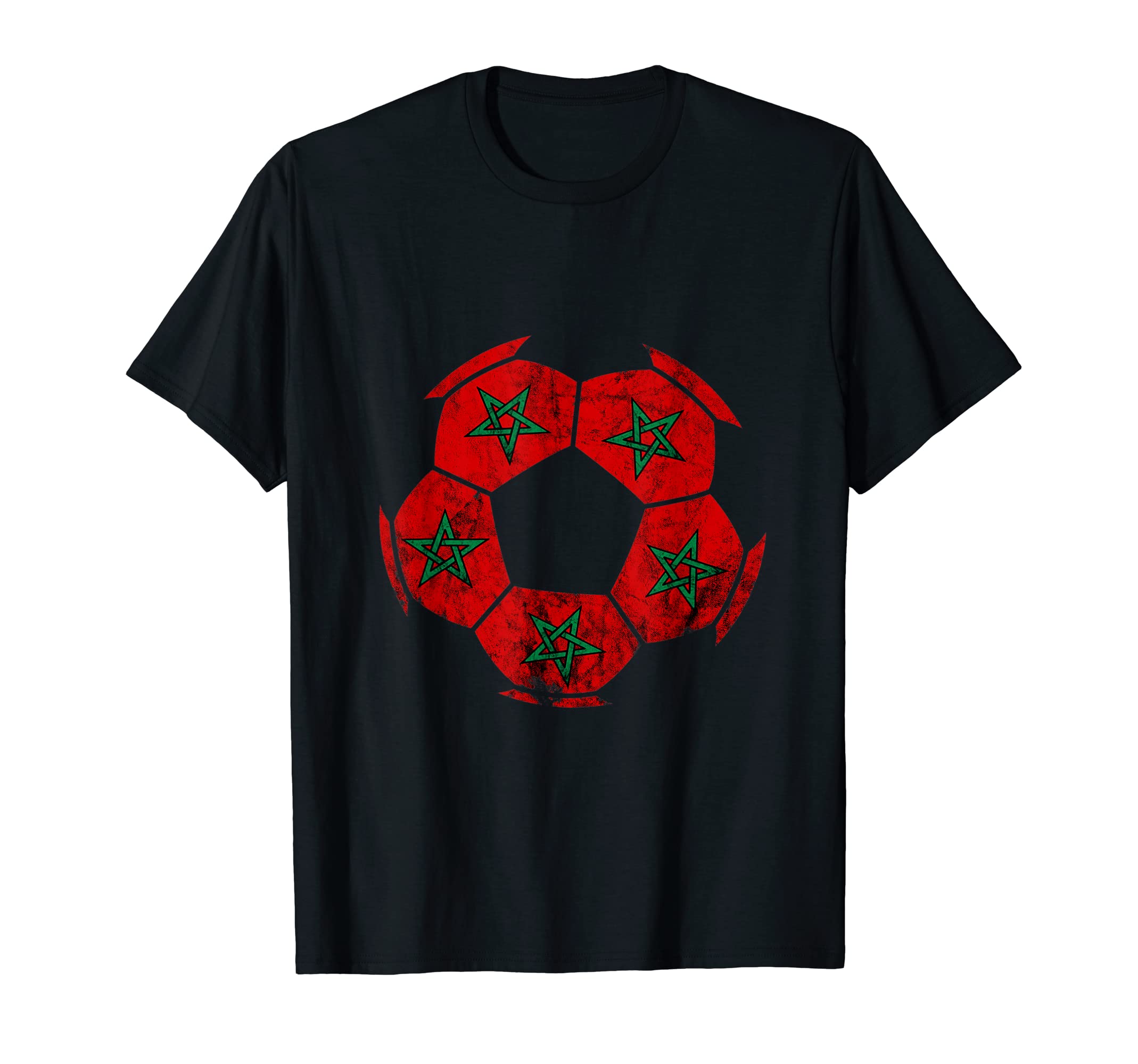 Moroccan Soccer Ball Moroccan Flag T-Shirt - Custom Art Print Unisex - T-Shirt, Sweatshirt, Hoodie