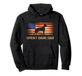 Great Dane Dad American Flag Hoodie - Fun Novelty Design Men Women - T-Shirt, Sweatshirt, Hoodie