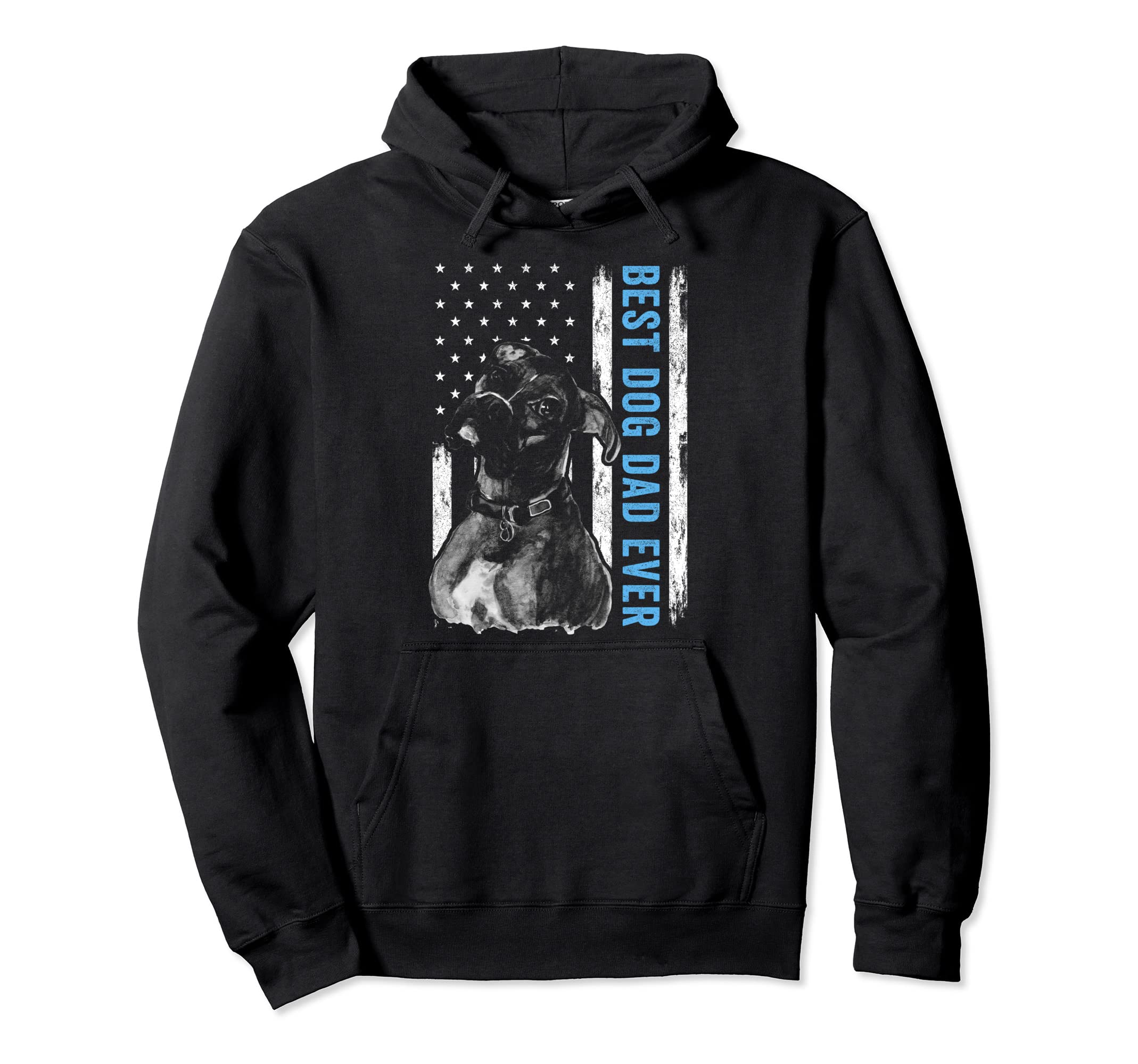 Best Boxer Dad Ever American Flag Dog Dad Hoodie - Trendy Graphic Men Women - T-Shirt, Sweatshirt, Hoodie