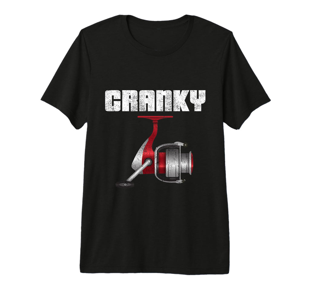 Funny Fishing Cranky Fishing Reel T-Shirt - Minimalist Print Men Women - T-Shirt, Sweatshirt, Hoodie