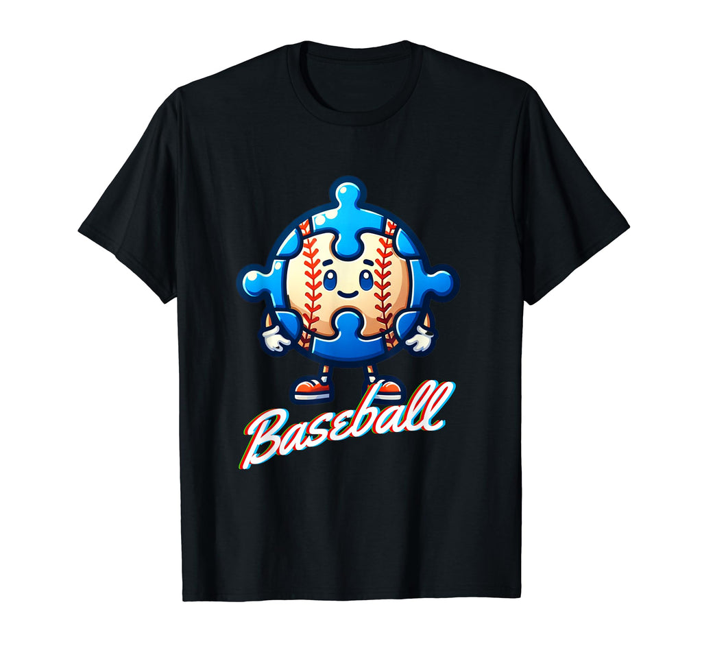 Baseball Autism Awareness Love Dad Mom T-Shirt - Custom Art Print Unisex - T-Shirt, Sweatshirt, Hoodie