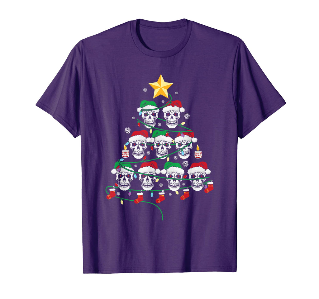 Skull Tree Pajama Skeleton Santa T-Shirt - Fun Novelty Design Men Women - T-Shirt, Sweatshirt, Hoodie