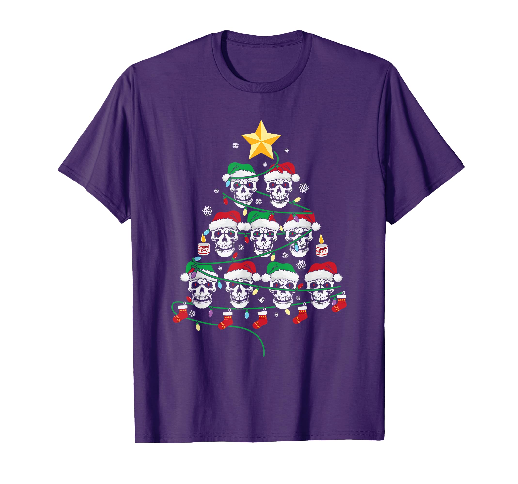 Skull Tree Pajama Skeleton Santa T-Shirt - Fun Novelty Design Men Women - T-Shirt, Sweatshirt, Hoodie