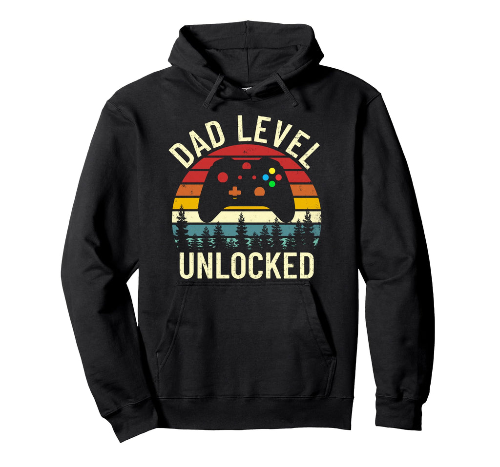Dad Level Unlocked Funny Gamer New Hoodie - Novelty Apparel Men Women - T-Shirt, Sweatshirt, Hoodie