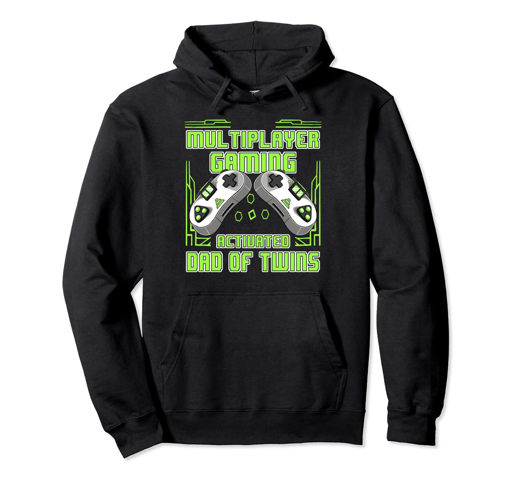 Multiplayer Gaming Dad Twins Video Gamer Hoodie - Novelty Apparel Unisex - T-Shirt, Sweatshirt, Hoodie