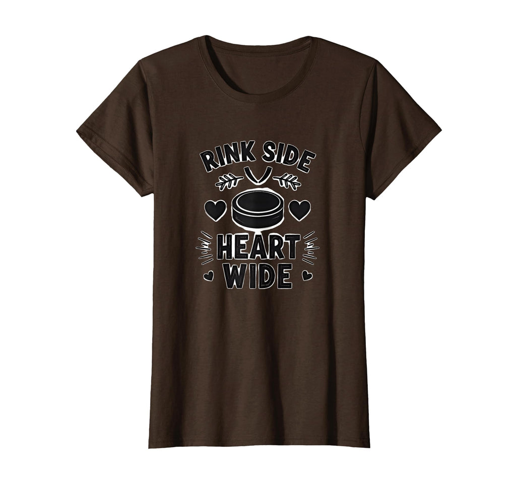 Rink Side Heart Wide Dad Hockey Mom T-Shirt - Minimalist Print for Adults - T-Shirt, Sweatshirt, Hoodie