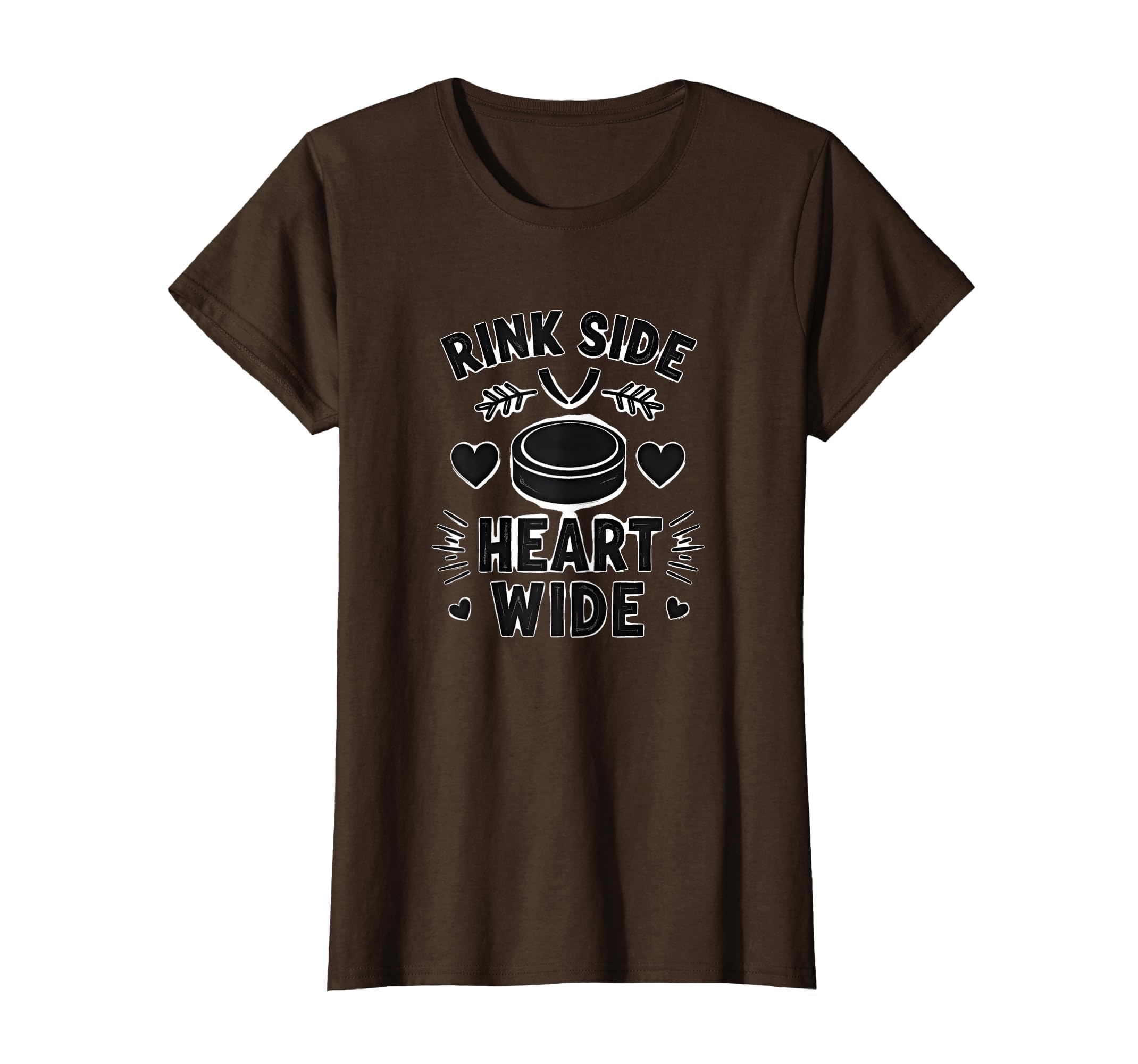 Rink Side Heart Wide Dad Hockey Mom T-Shirt - Minimalist Print for Adults - T-Shirt, Sweatshirt, Hoodie
