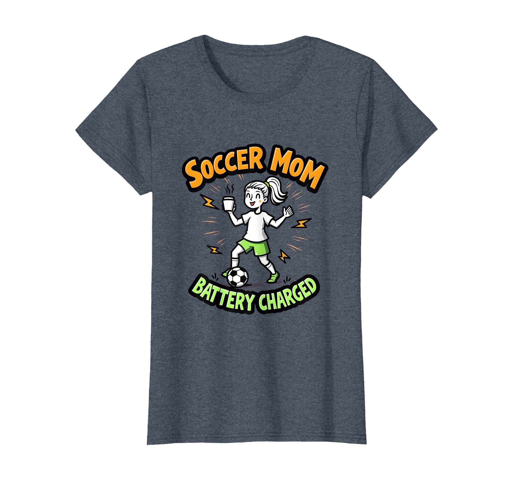 Soccer Mom Battery Charged Energy T-Shirt - Fun Novelty Design for Adults - T-Shirt, Sweatshirt, Hoodie