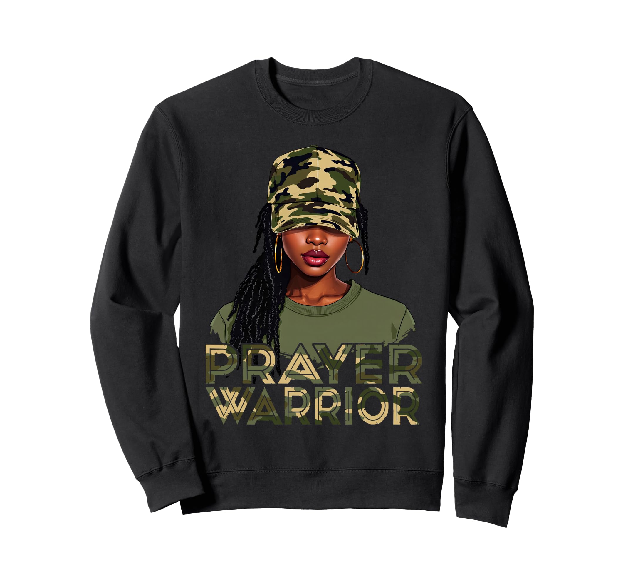 Camo Hat Prayer Warrior God Jesus Sweatshirt - Novelty Apparel Men Women - T-Shirt, Sweatshirt, Hoodie