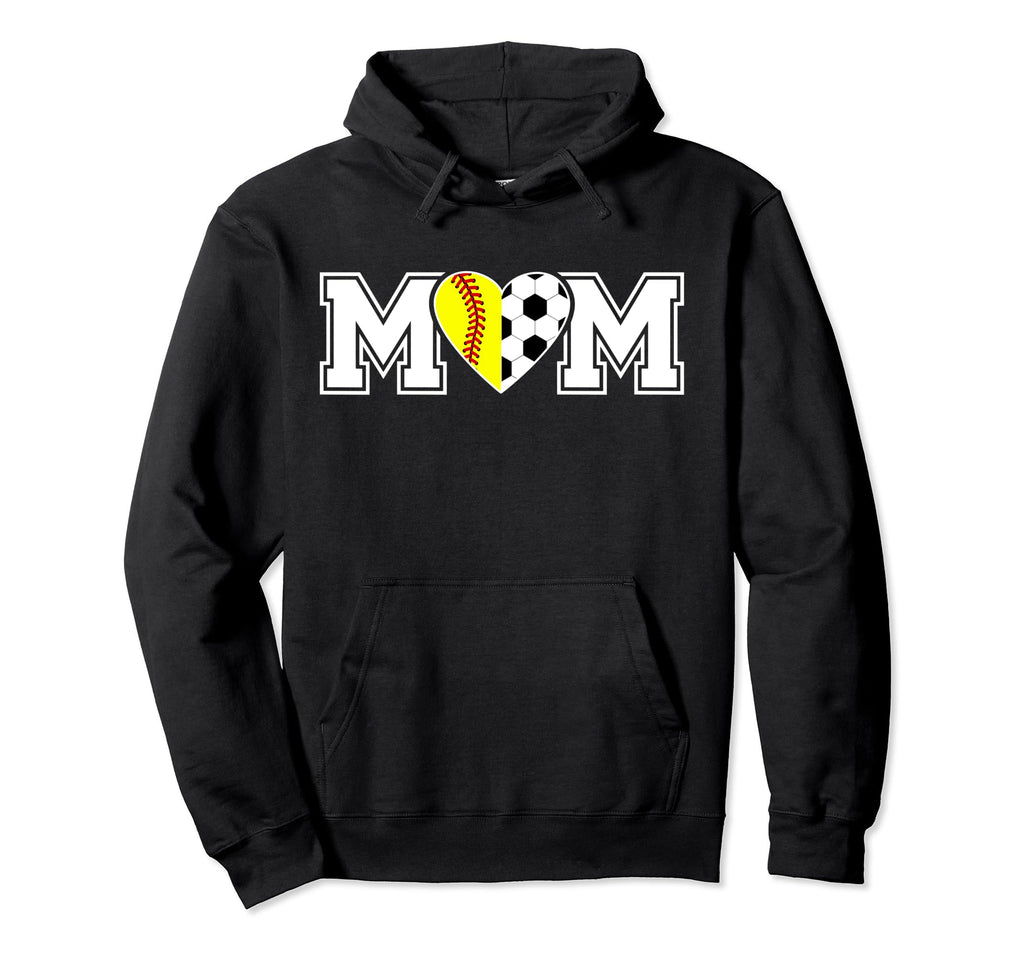 Softball Soccer Mom Soccer Softball Player Hoodie - Unique Graphic Unisex - T-Shirt, Sweatshirt, Hoodie