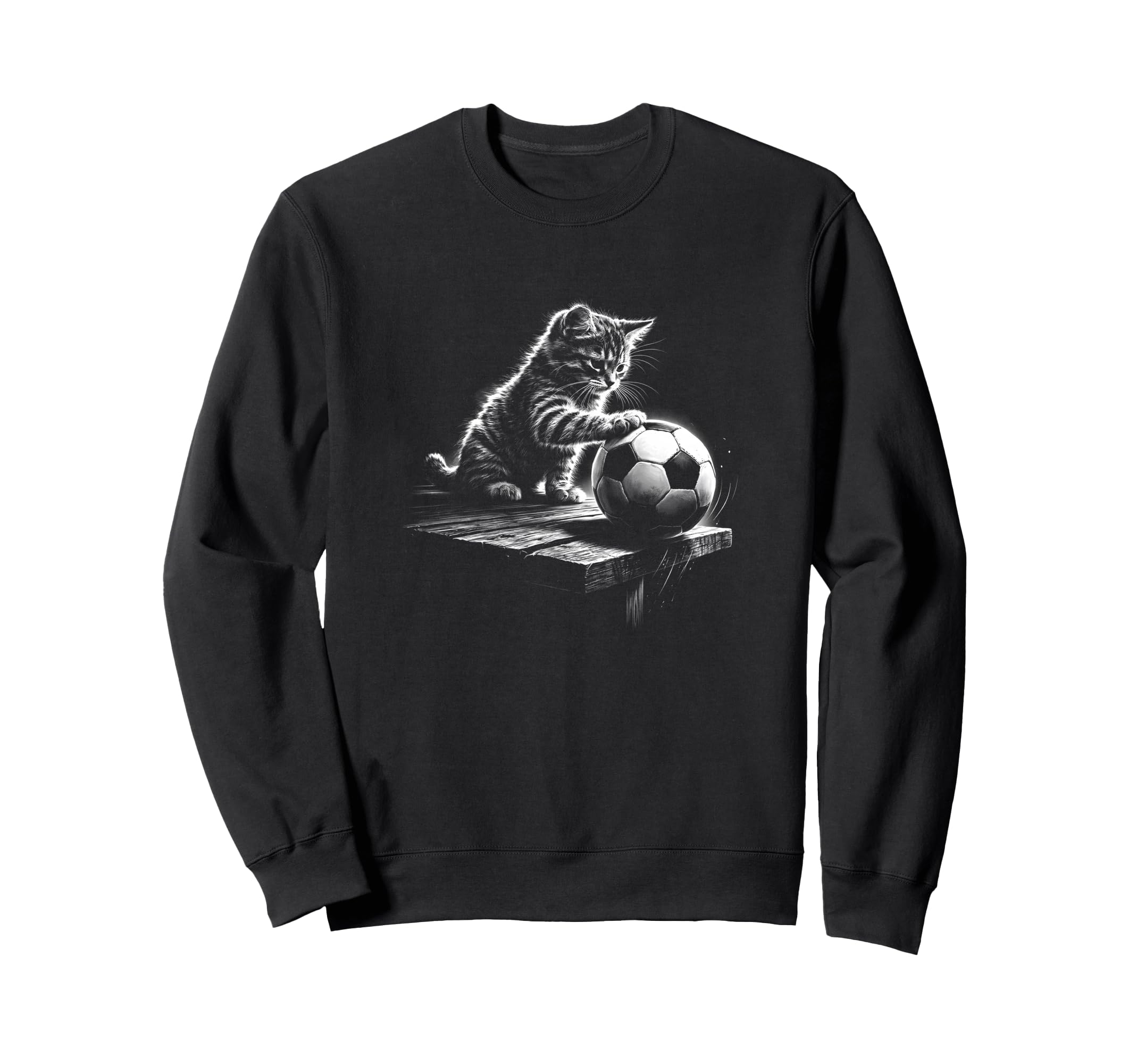 Soccer Cat Playing Football Sweatshirt - Casual Everyday Wear Unisex - T-Shirt, Sweatshirt, Hoodie