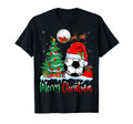 Soccer Ball Wearing Santa Hat Merry T-Shirt - Trendy Graphic Men Women - T-Shirt, Sweatshirt, Hoodie