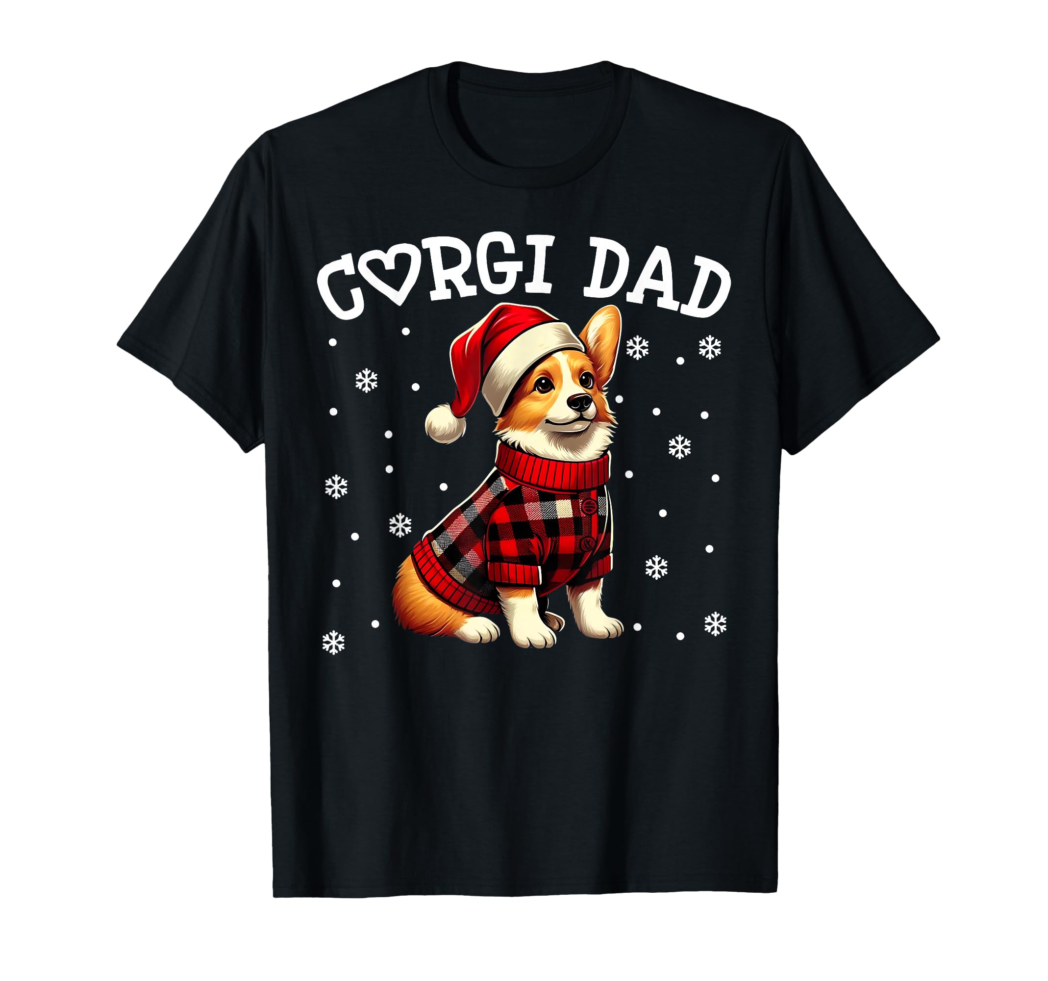 Corgi Dad Funny Snowflakes Buffalo T-Shirt - Minimalist Print for Adults - T-Shirt, Sweatshirt, Hoodie