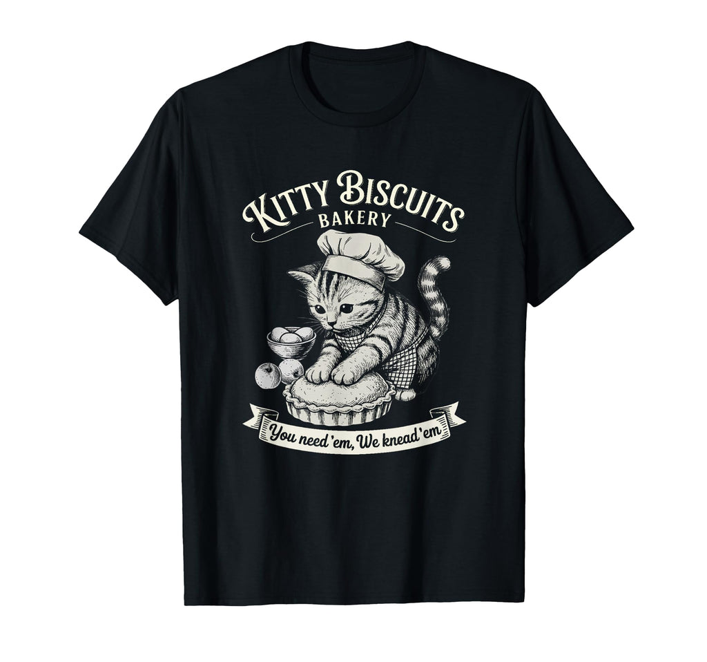Funny Baking Kitty Biscuits Bakery Cat T-Shirt - Unique Graphic Unisex - T-Shirt, Sweatshirt, Hoodie