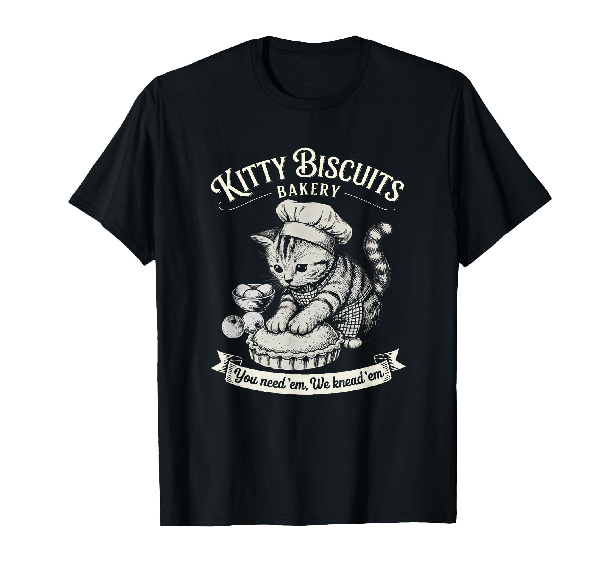 Funny Baking Kitty Biscuits Bakery Cat T-Shirt - Unique Graphic Unisex - T-Shirt, Sweatshirt, Hoodie