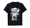 Elephant Soccer Player Striped Art Hoodie - Graphic Print Unisex - T-Shirt, Sweatshirt, Hoodie