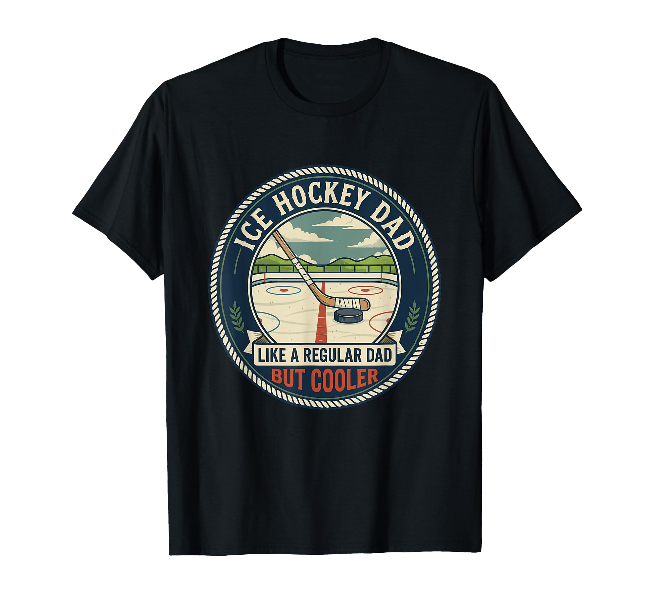 Ice Hockey Dad Player Puck Stick Rink T-Shirt - Novelty Apparel for Adults - T-Shirt, Sweatshirt, Hoodie