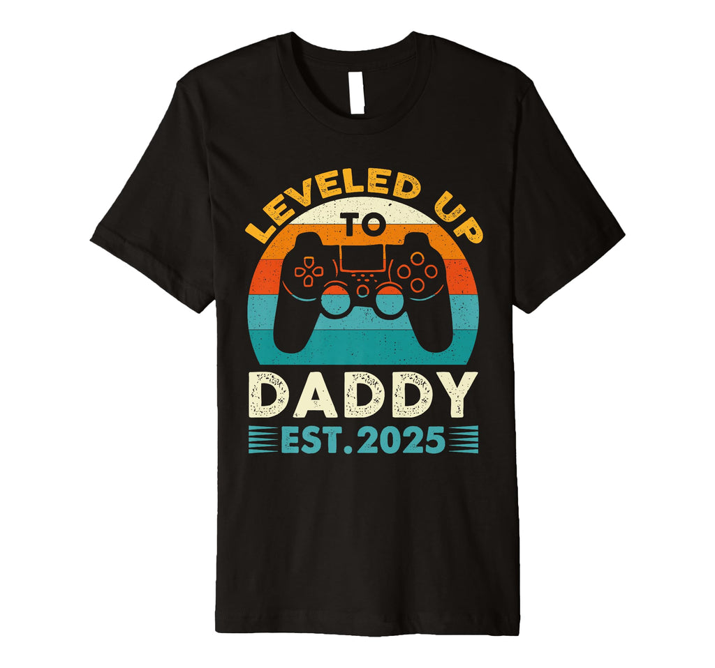 Funny Leveled Up To Dad 2025 New Dad T-Shirt - Minimalist Print Unisex - T-Shirt, Sweatshirt, Hoodie