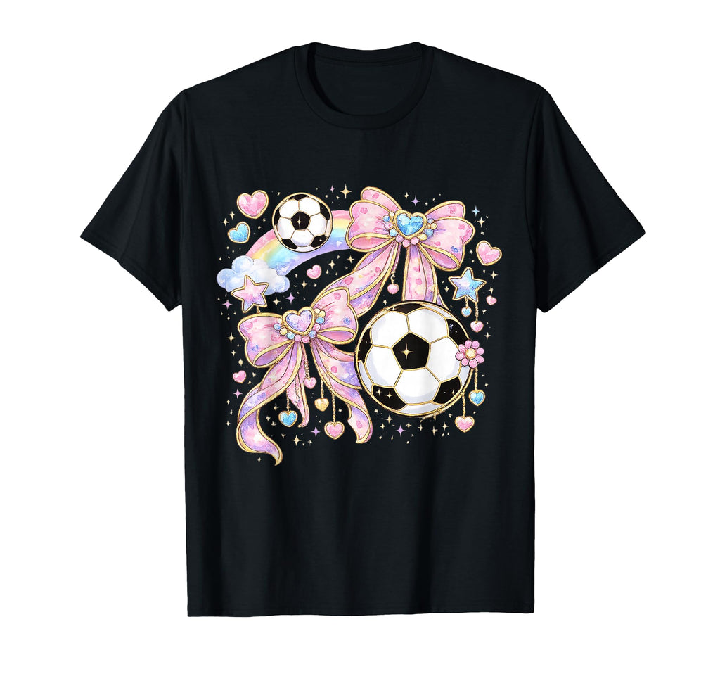 Preppy Soccer Coquette Bow Game Day T-Shirt - Custom Art Print for Adults - T-Shirt, Sweatshirt, Hoodie