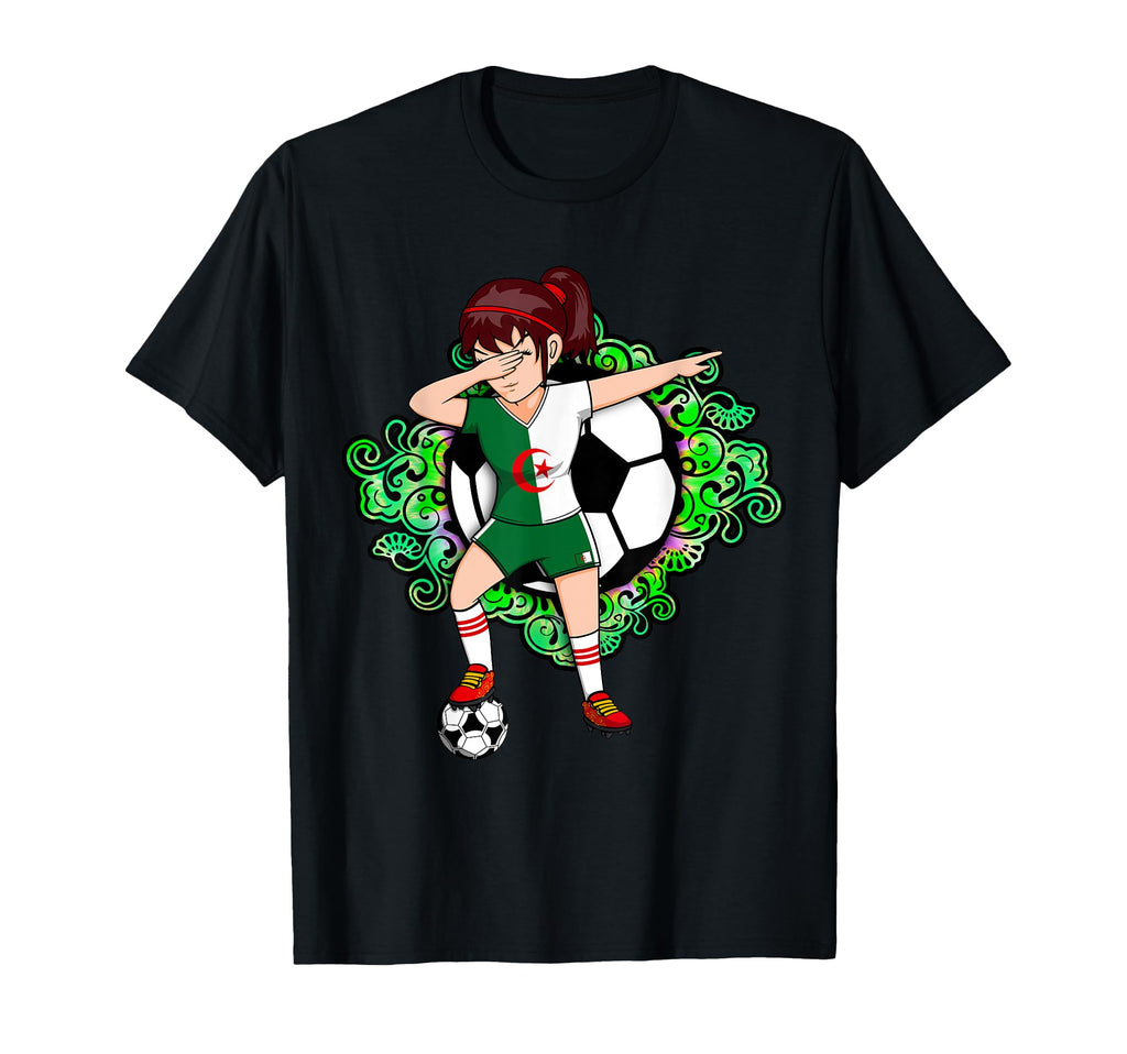 Dabbing Soccer Algeria Jersey Floral T-Shirt - Custom Art Print Men Women - T-Shirt, Sweatshirt, Hoodie