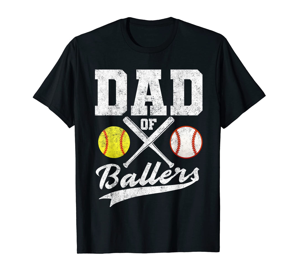 Dad Ballers Dad Baseball Softball T-Shirt - Unique Graphic Men Women - T-Shirt, Sweatshirt, Hoodie