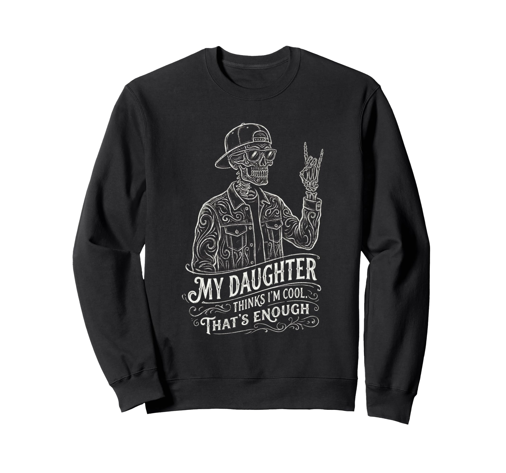 Skeleton Dad Daughter Matching Sweatshirt - Minimalist Print for Adults - T-Shirt, Sweatshirt, Hoodie