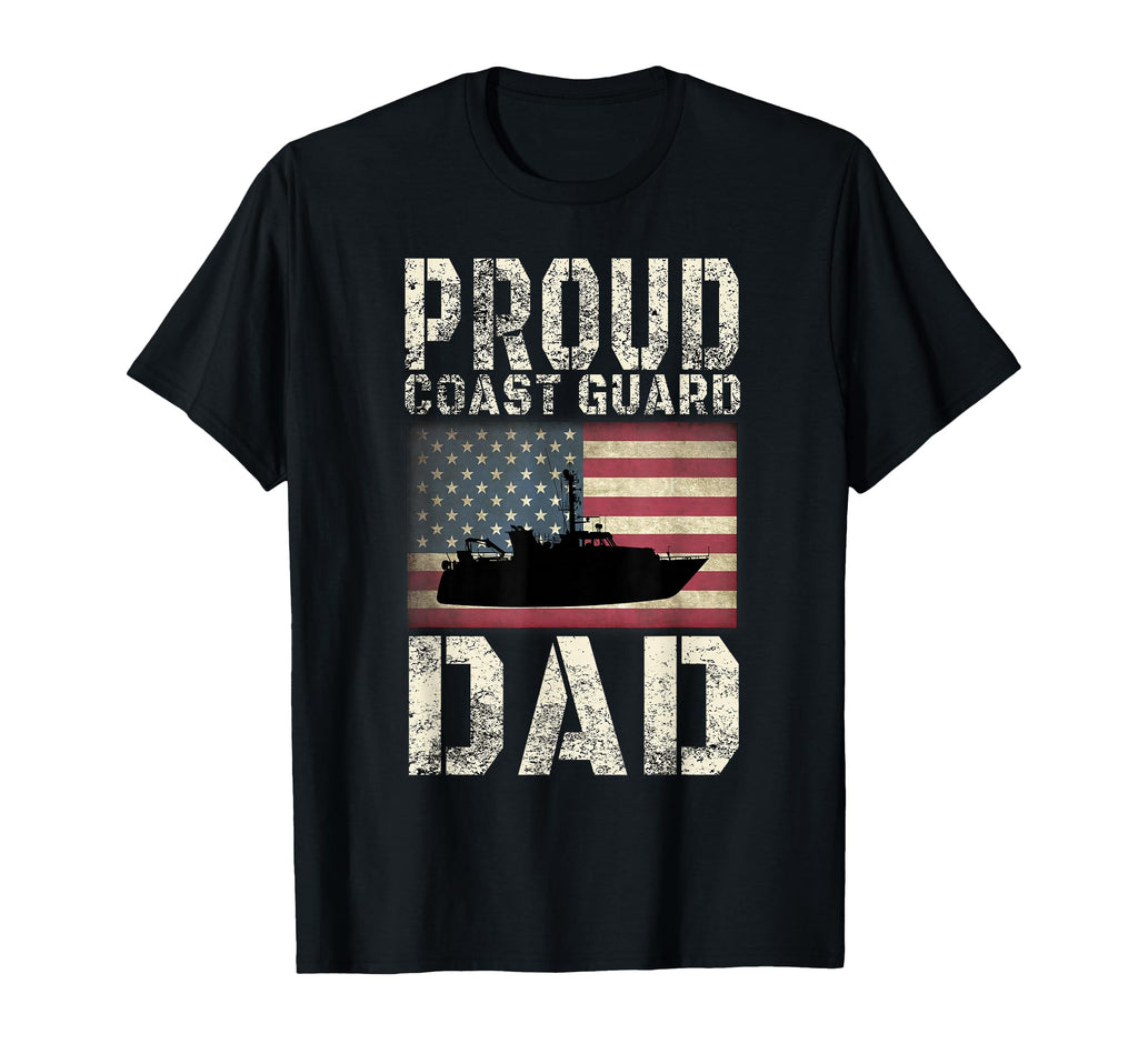 Proud Coast Guard Dad Uscg American Flag T-Shirt - Custom Art Print Unisex - T-Shirt, Sweatshirt, Hoodie