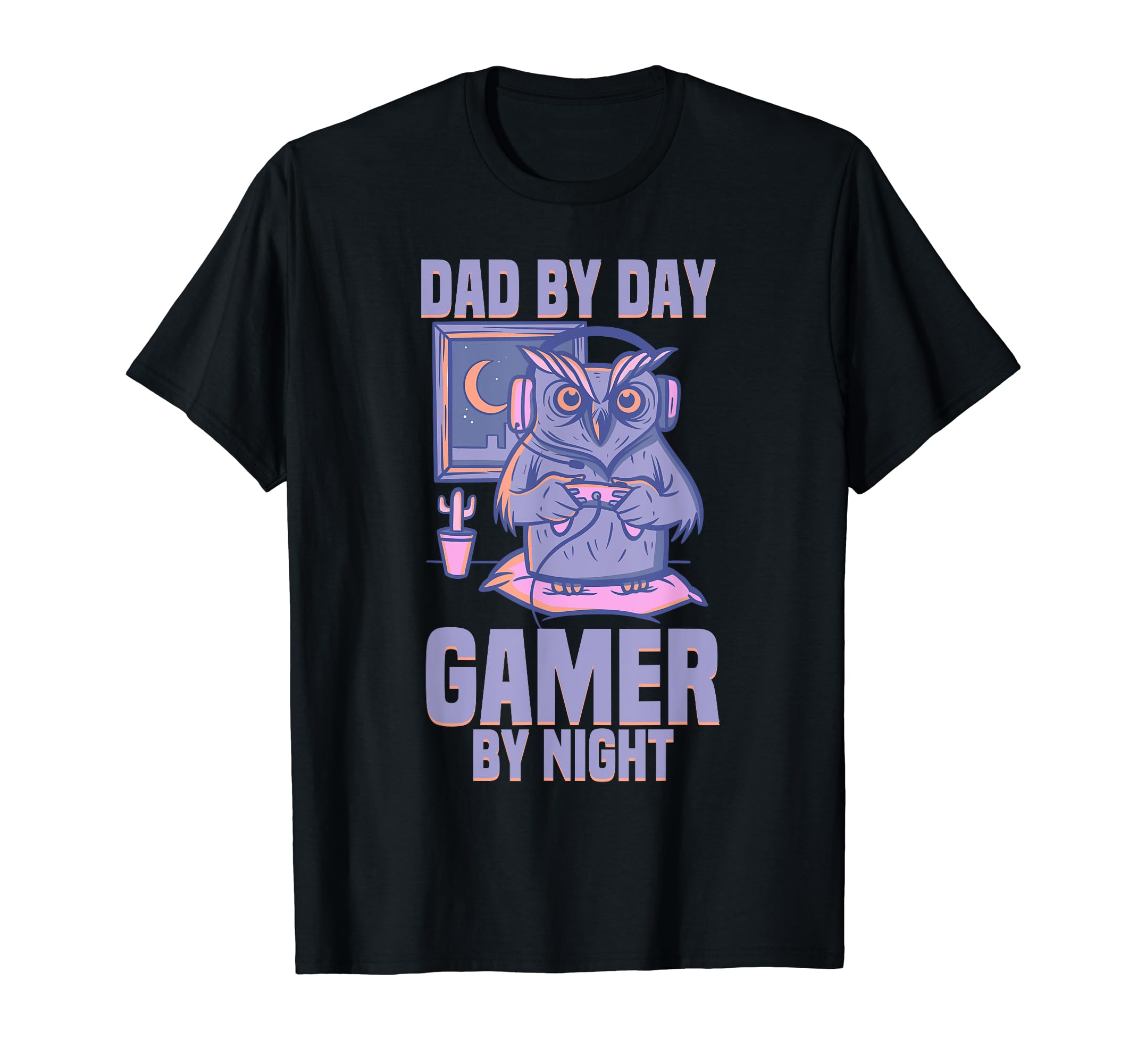 Funny Daddy Owl Dad Day Gamer Night Daddy T-Shirt - Trendy Graphic Unisex - T-Shirt, Sweatshirt, Hoodie