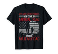 Proud Military Dad American Usa Flag T-Shirt - Minimalist Print Men Women - T-Shirt, Sweatshirt, Hoodie